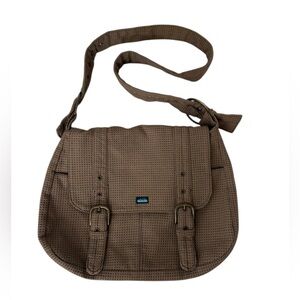 Kavu Brown Messenger Crossbody Double Snap Bag